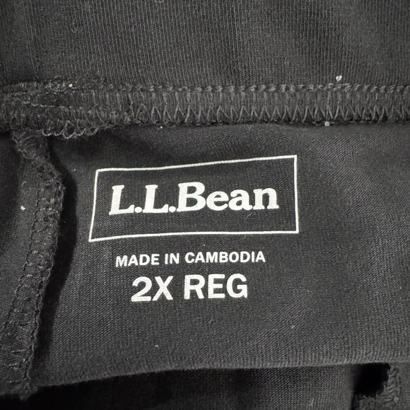 L.L. Bean Perfect Fit Pull On Cropped Pants 2X Black Cotton Blend NWT PT-2619 - Picture 4 of 10